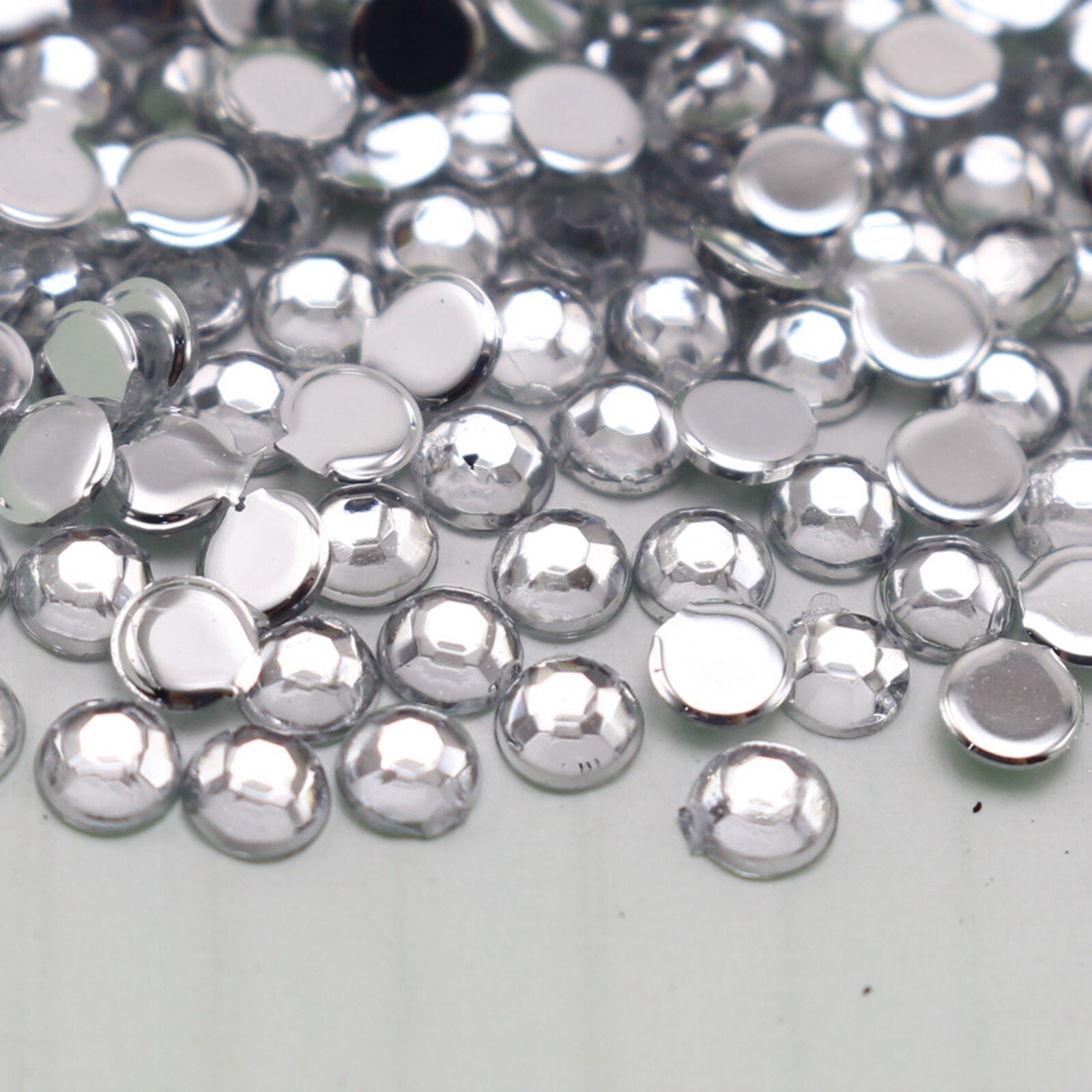 2000 Clear Acrylic Faceted Round Flatbacks Rhinestone Gems 3mm 12ss Nail Art