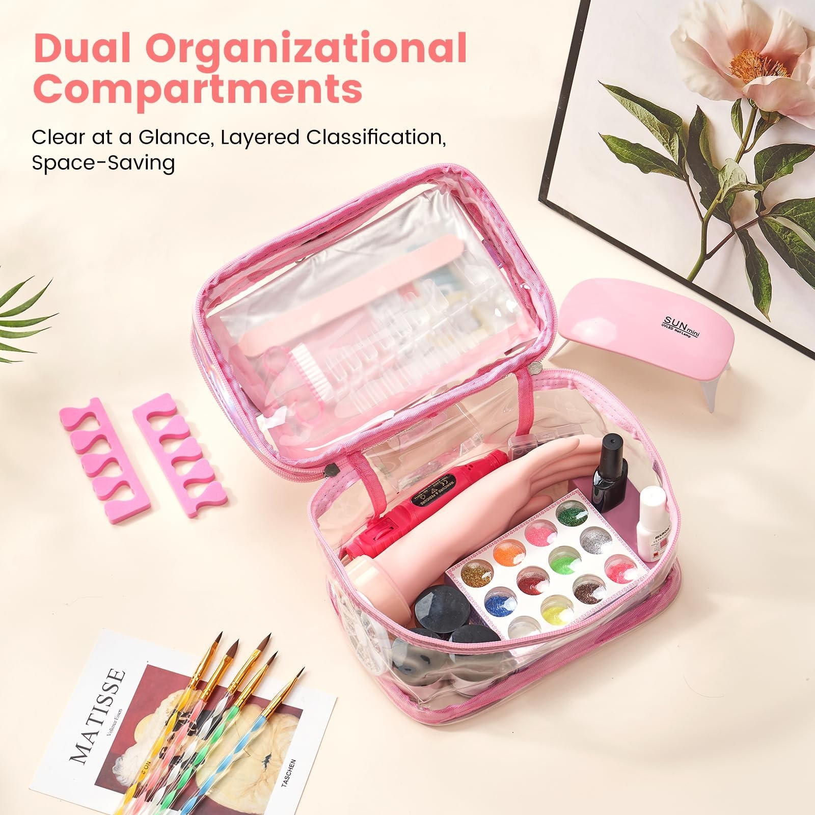 Complete Nail Kit for Beginners – Acrylic Powder, Liquid, Practice Hand, UV Ligh