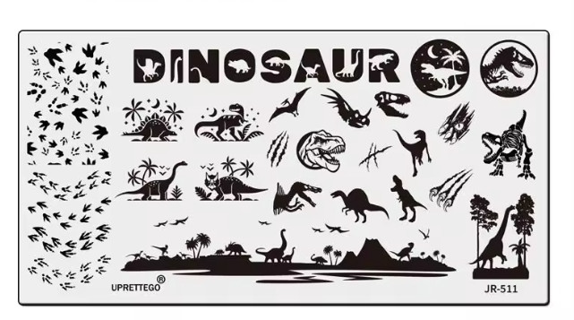 Realism Style Dinosaurs Nail Stamping Plate – New (JR-511)