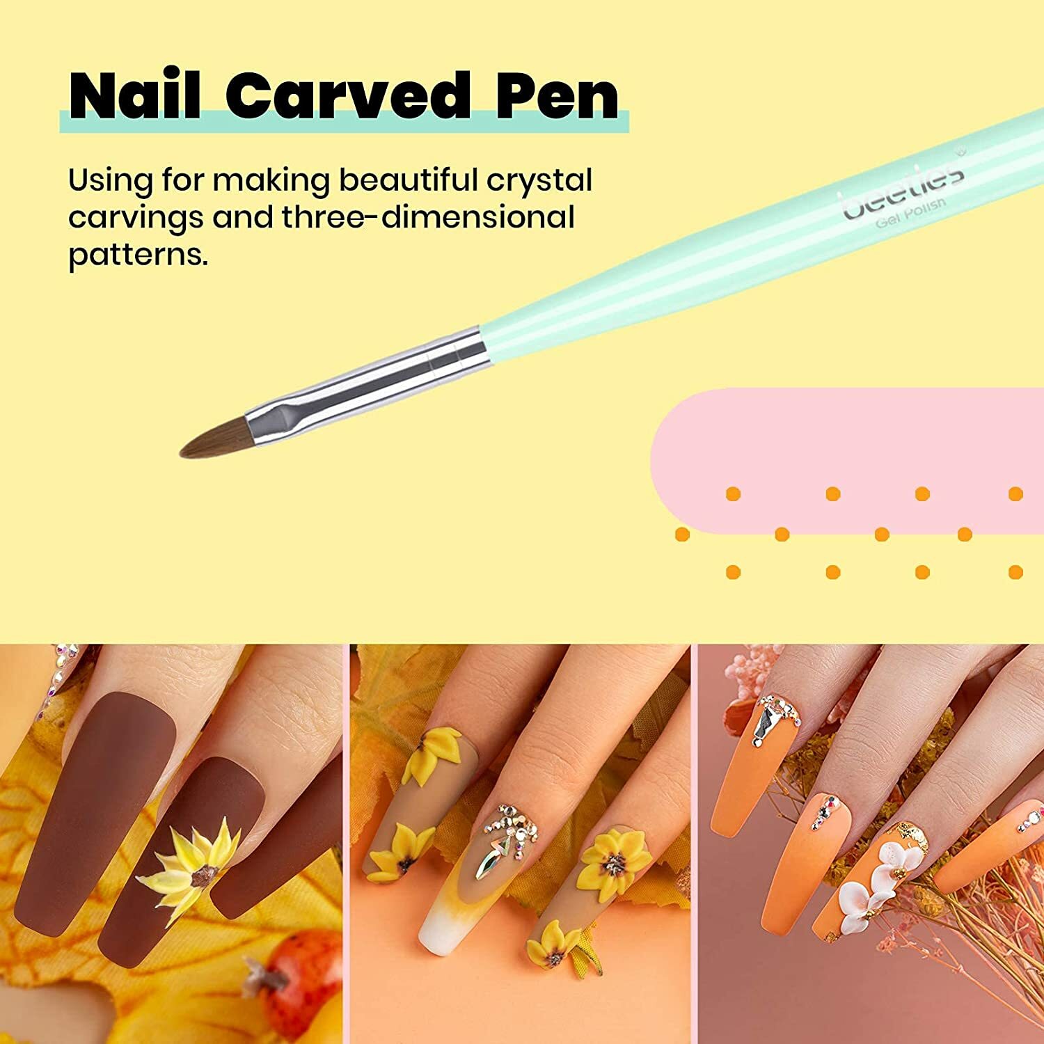 Nail Art Brushes Set Gel Polish Nail Art Design Pen Painting Tools (6 in pack)