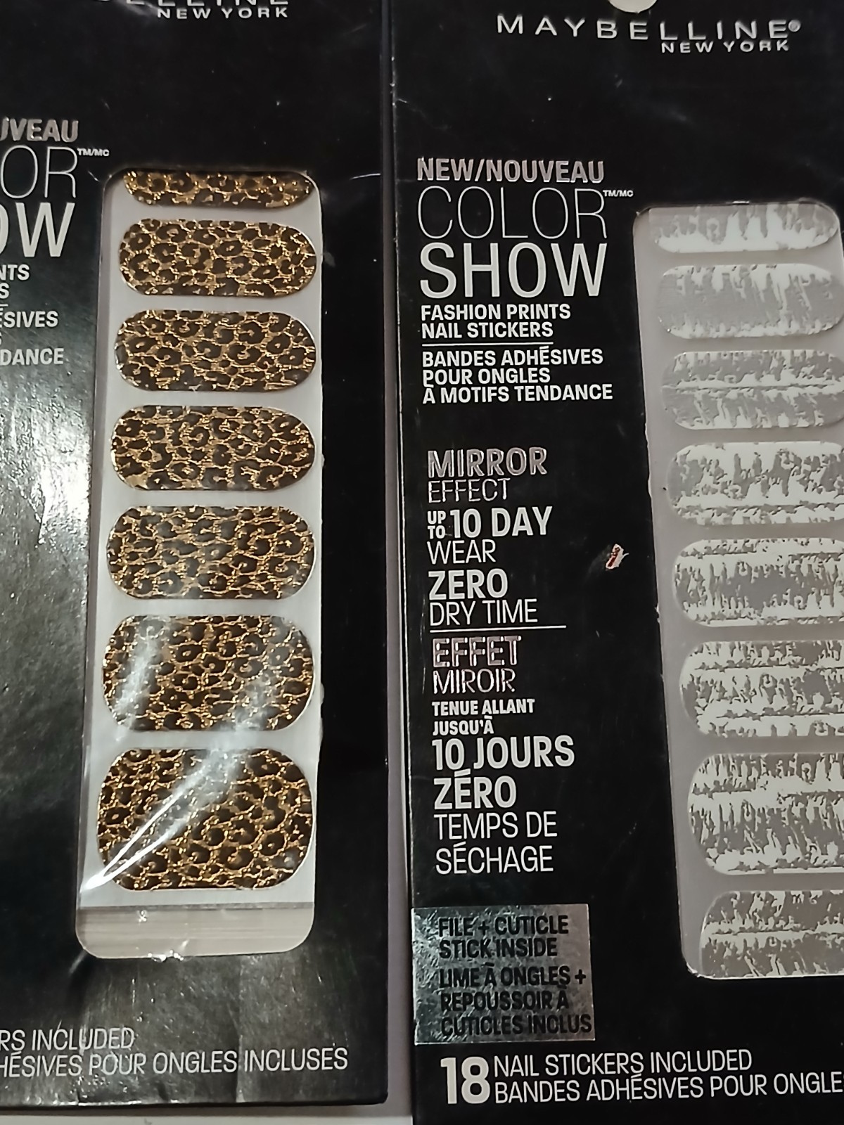 8 pcs Maybelline Color Show Nail Stickers Fashion Prints New