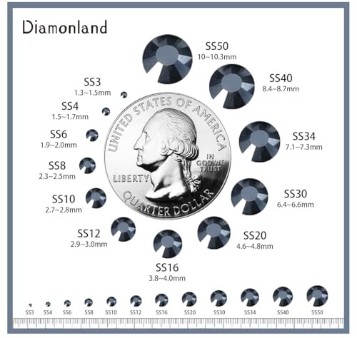 Diamonland Flatback Glass Crystal Rhinestones Rounds Gems for Bedazzling Nail…