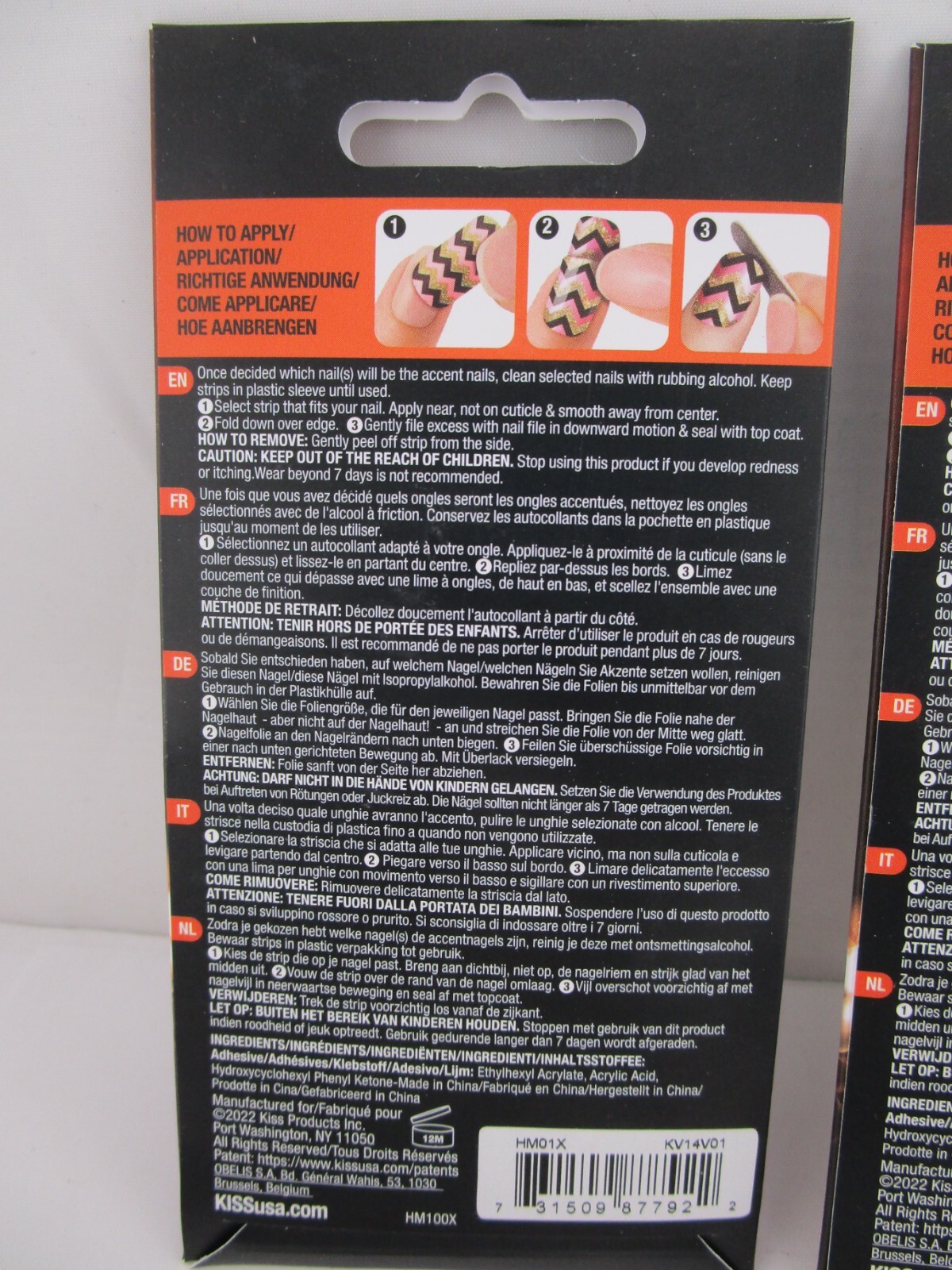 KISS Mani Pop Nail Accents Stickers Halloween 87792 Glow in Dark 16ct Ea, 2 PACK
