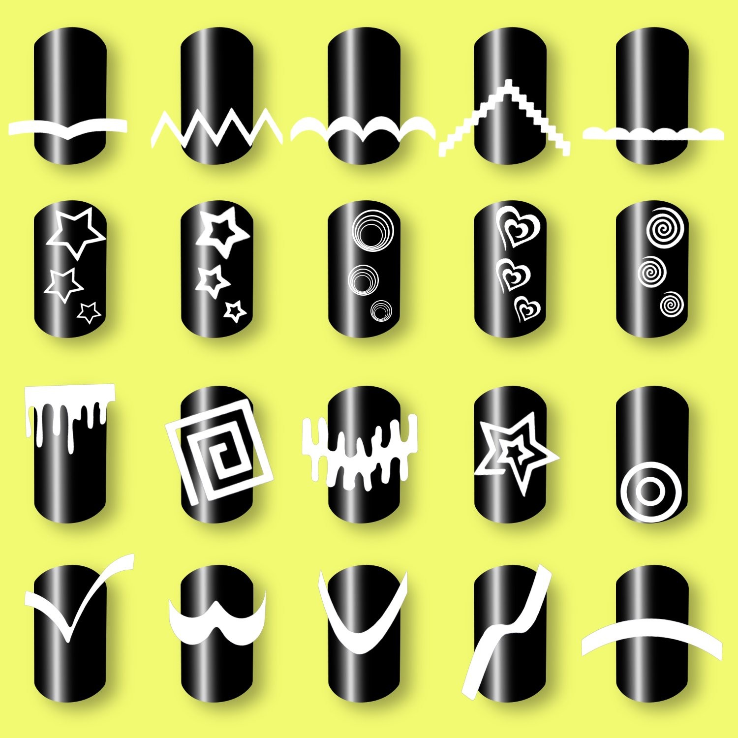 eBoot 1275 Pieces 49 Designs Nail Art Stencils French Tip Guides Stickers Form