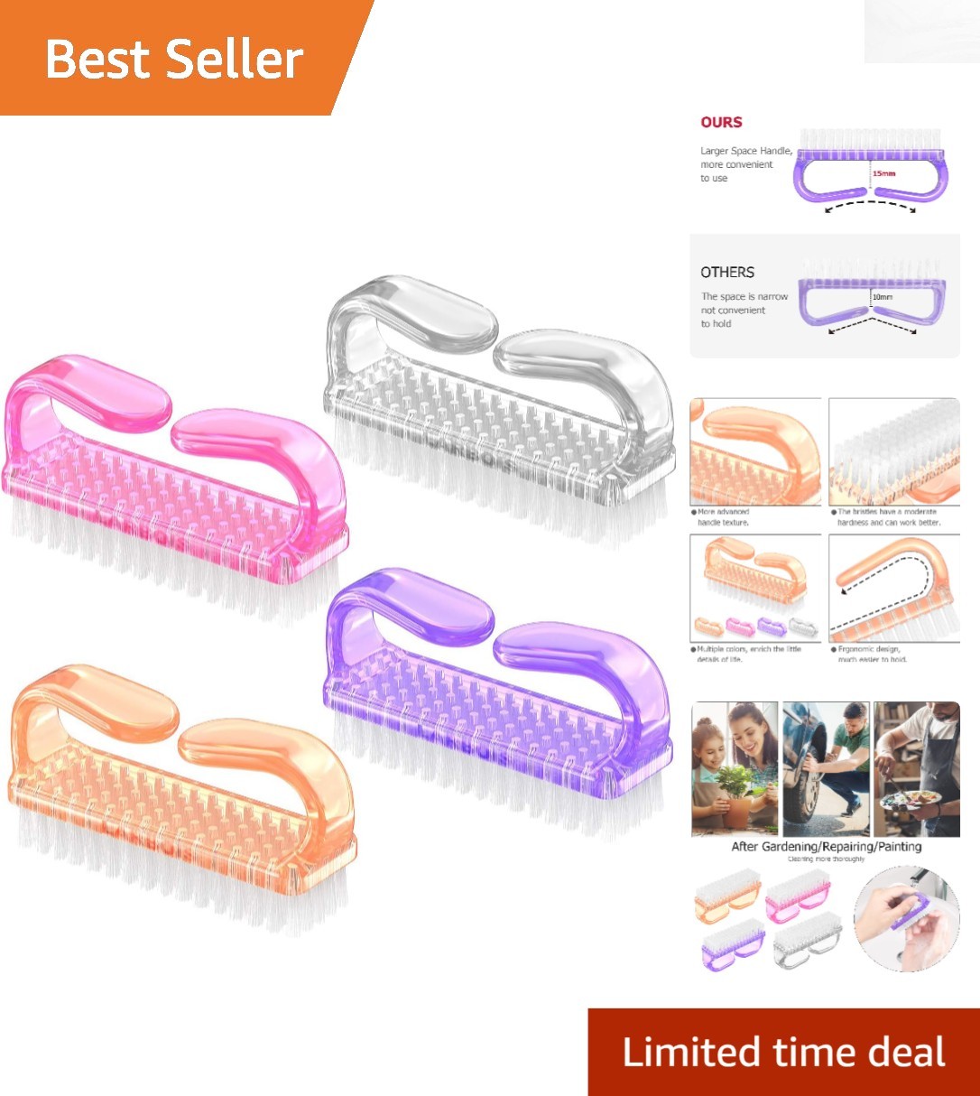 Travel-Friendly Nail Brush Kit in 4 Stylish Colors – Ultimate Nail Care Solution