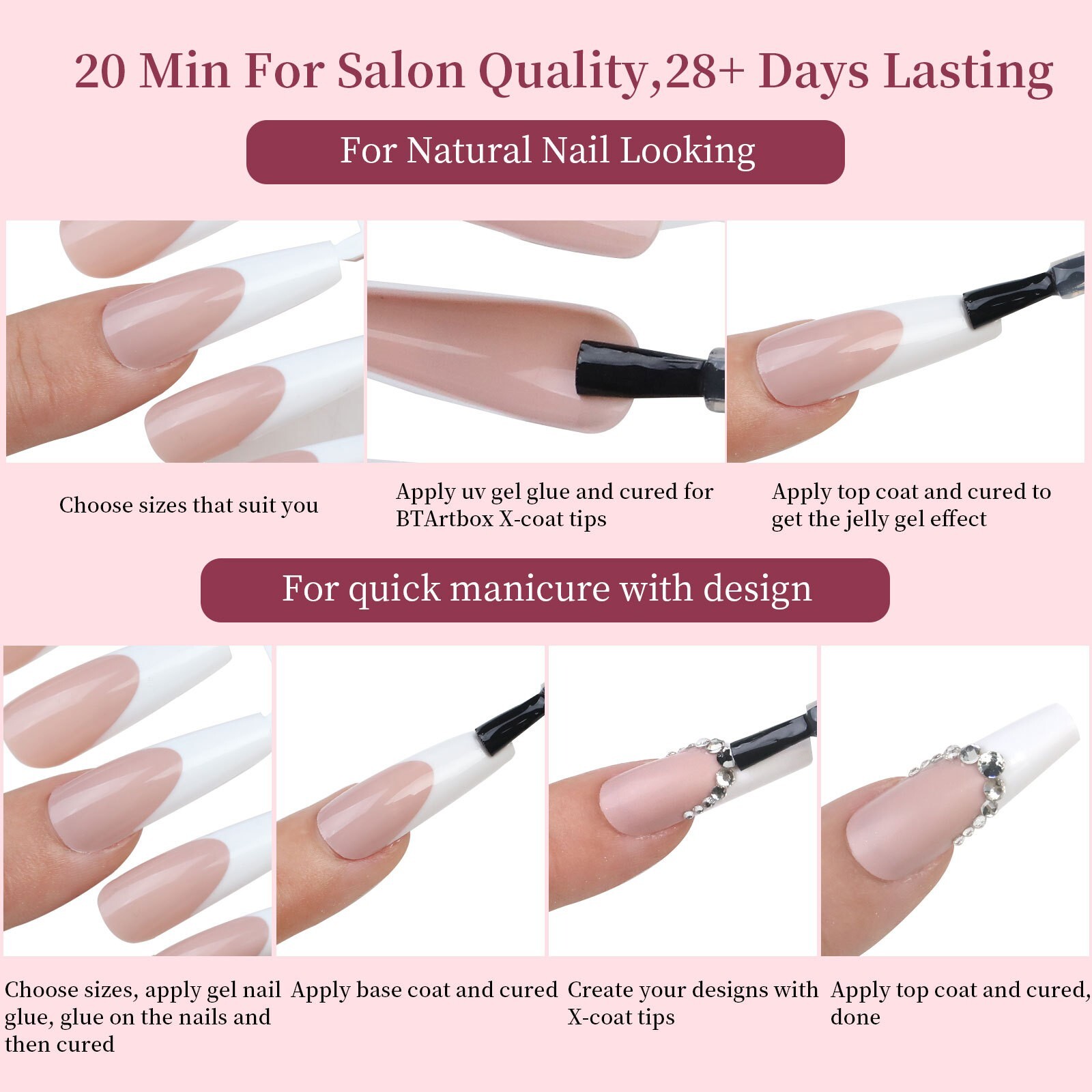 120pcs Soft Gel False Nail Tips French Shape Full Cover Press On Nails 12 Sizes