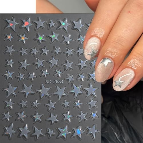 Independence Day Nail Art Stickers 3D Self Adhesive Star Stickers Style 7