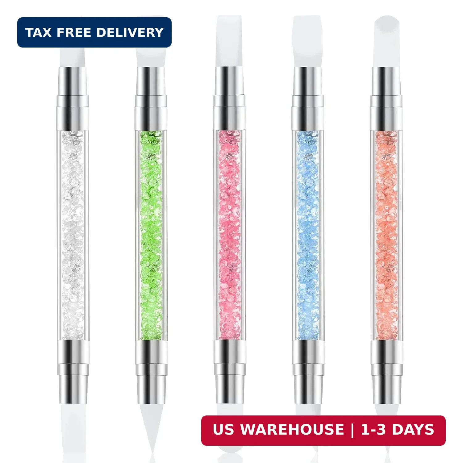 5 Pcs Nail Art Sculpture Pen Dual Tipped Silicone Nail Tools Nail Art Acrylic Pe