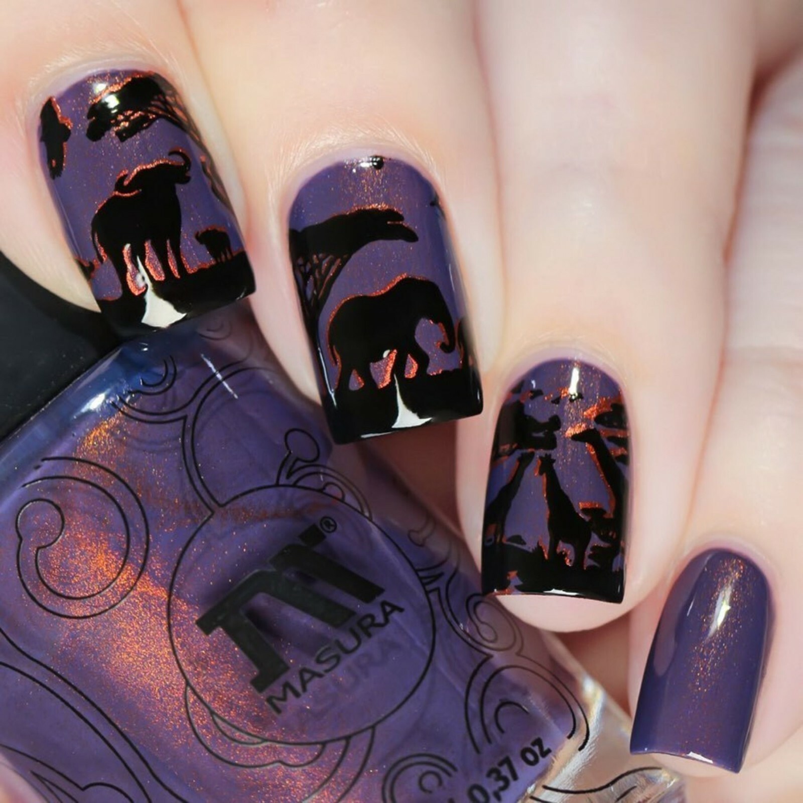 B040 Safari Ride Stamping Plate For Stamped Nail Art Design
