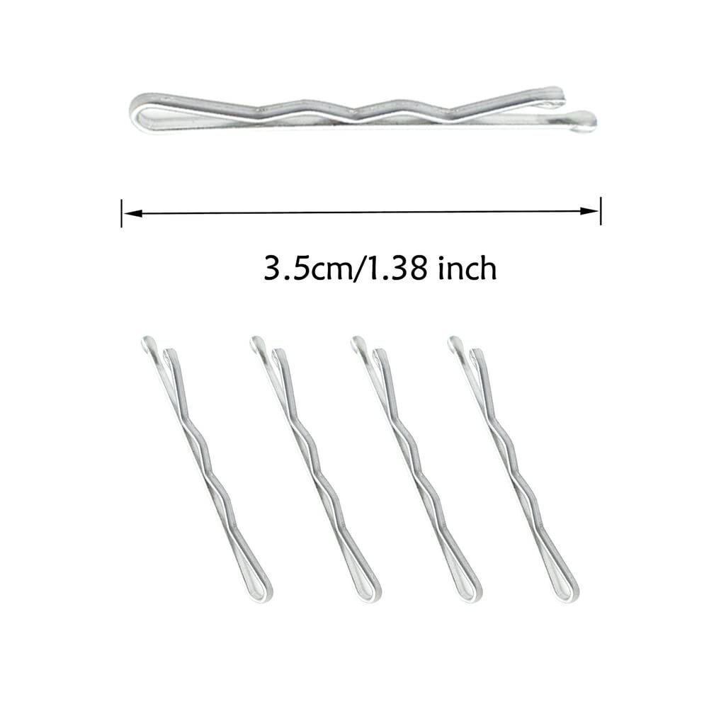220 Ct 1.38 Inch Mini Silver Gray Cute Bobby Pins with Metal Silver（1.38inch）