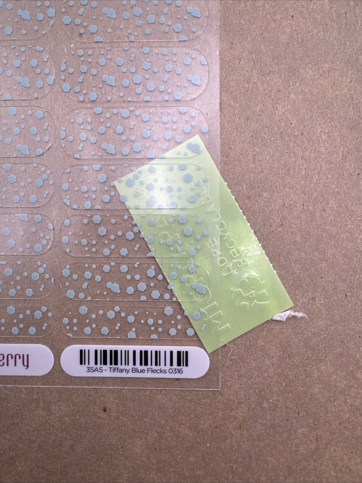 Jamberry Nail Wraps Blue Flecks Full Sheet (polka Dots/clear)