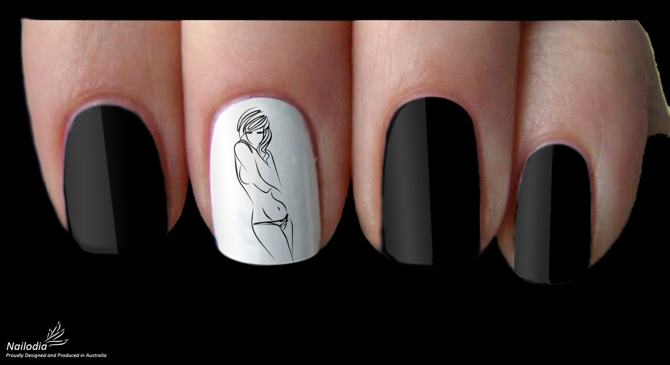 Sexy and Hot Girl Nail Art Decal Sticker Water Transfer Slider – Unique Design