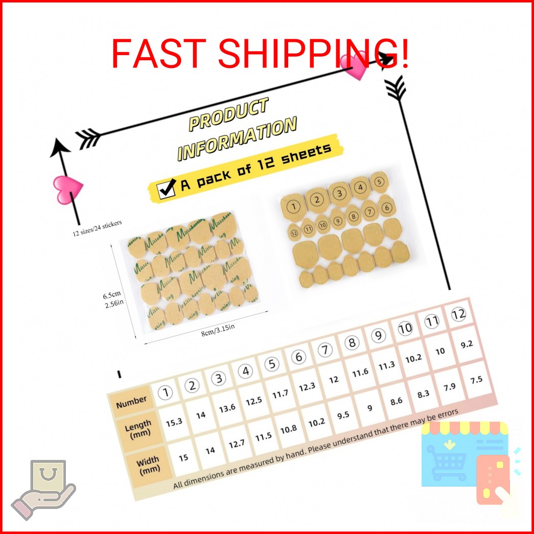 288pcs Nail Adhesive Tabs for Fake Nails Nail Glue for Press Ons with 0.3mm Ultr