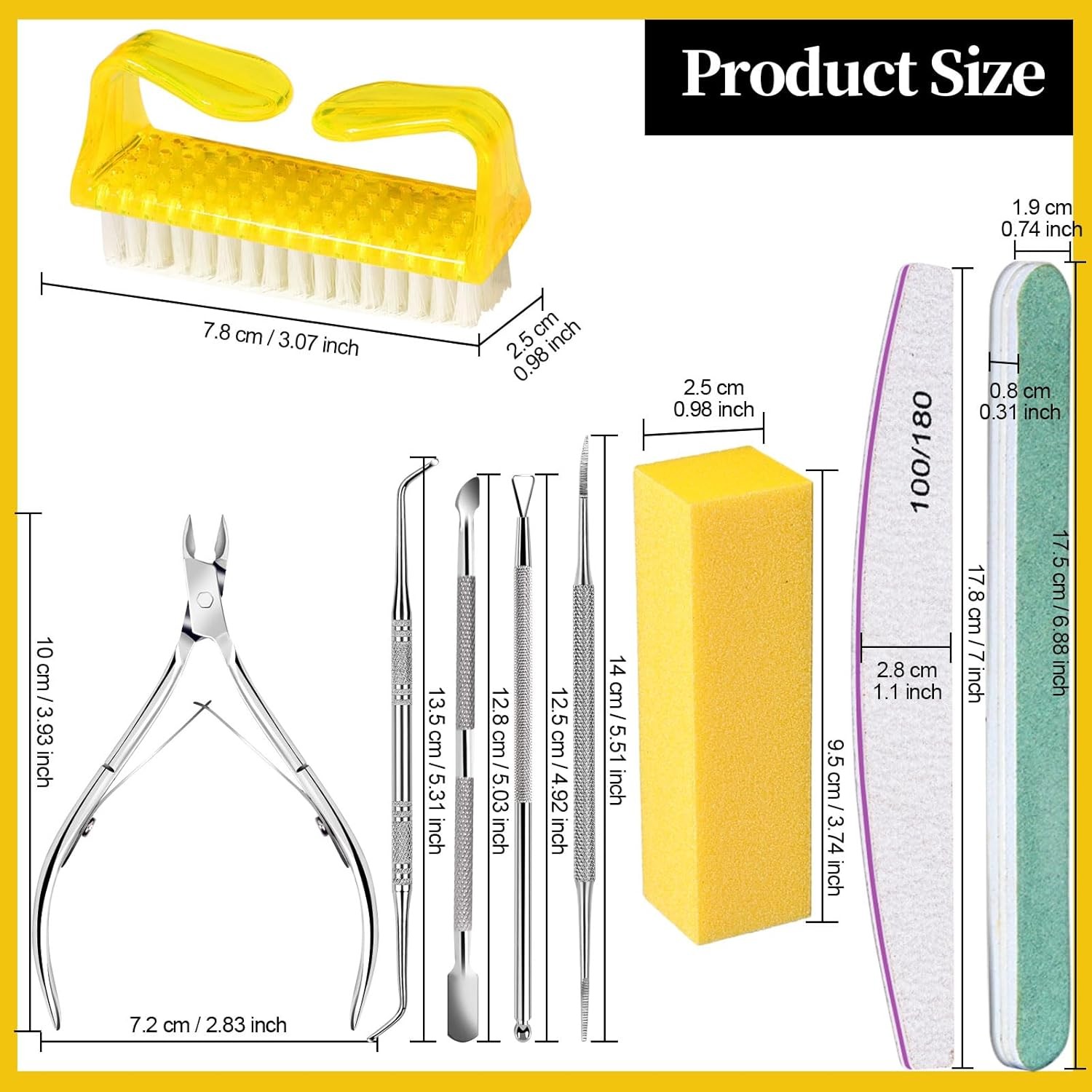 FANDEI Nail Care Set, Nail Files 100/180, Nail Buffer Blo, Cuticle