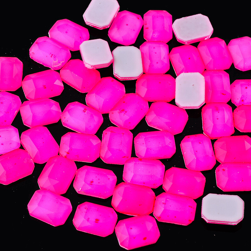 20pcs 6x8mm Nail Art Shaped Rectangular Flat Bottom Glass Rhinestone