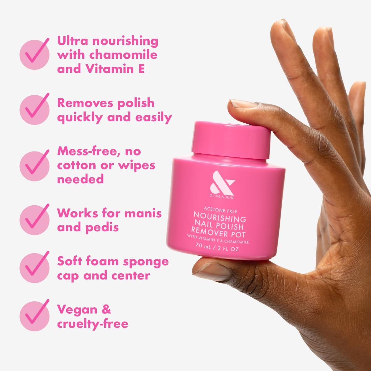 Olive & June Nourishing Remover Pot | Non Acetone |