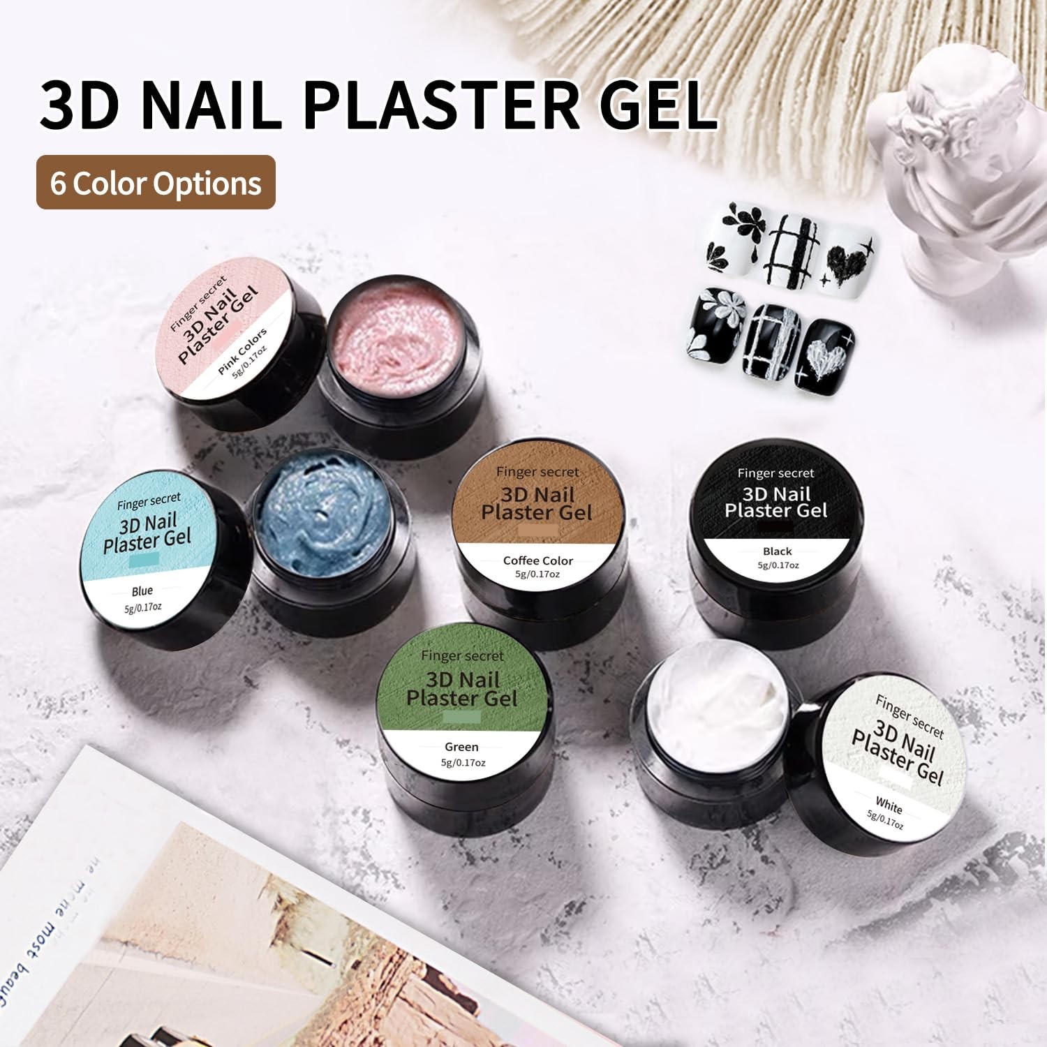 Finger Secret 3D Plaster Nail ,Sculpting Nail Art for Unique Designs,UV/Curab…