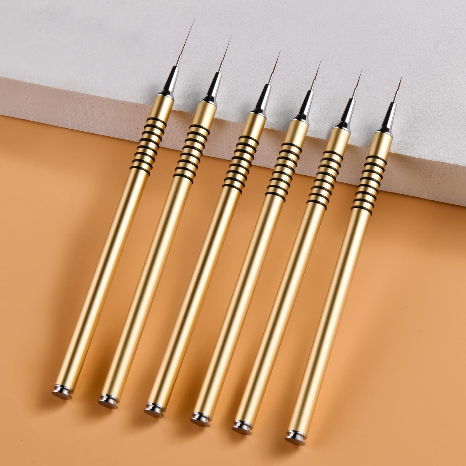 Nail Art Liner Brushes Set, 6Pcs Nail Art Design Brush Striping Thin Long Lin…