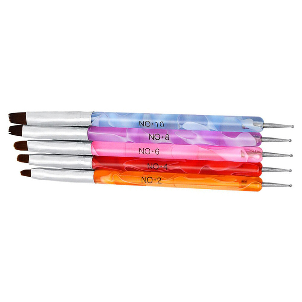 Manicure Pens Double-end Nail Art Brush UV Gel Builder Painting Drawing Brushes