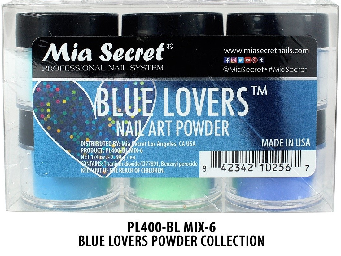 Mia Secret Nail Art Acrylic Professional Powder 6 Colors Set – BLUE LOVERS
