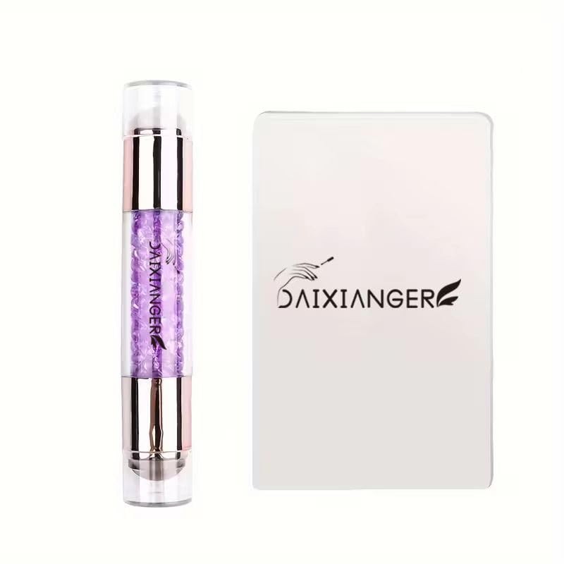Double-Ended French Tip Nail Stamp, 2-in-1 Purple Nail Art Stamper Kit with S…