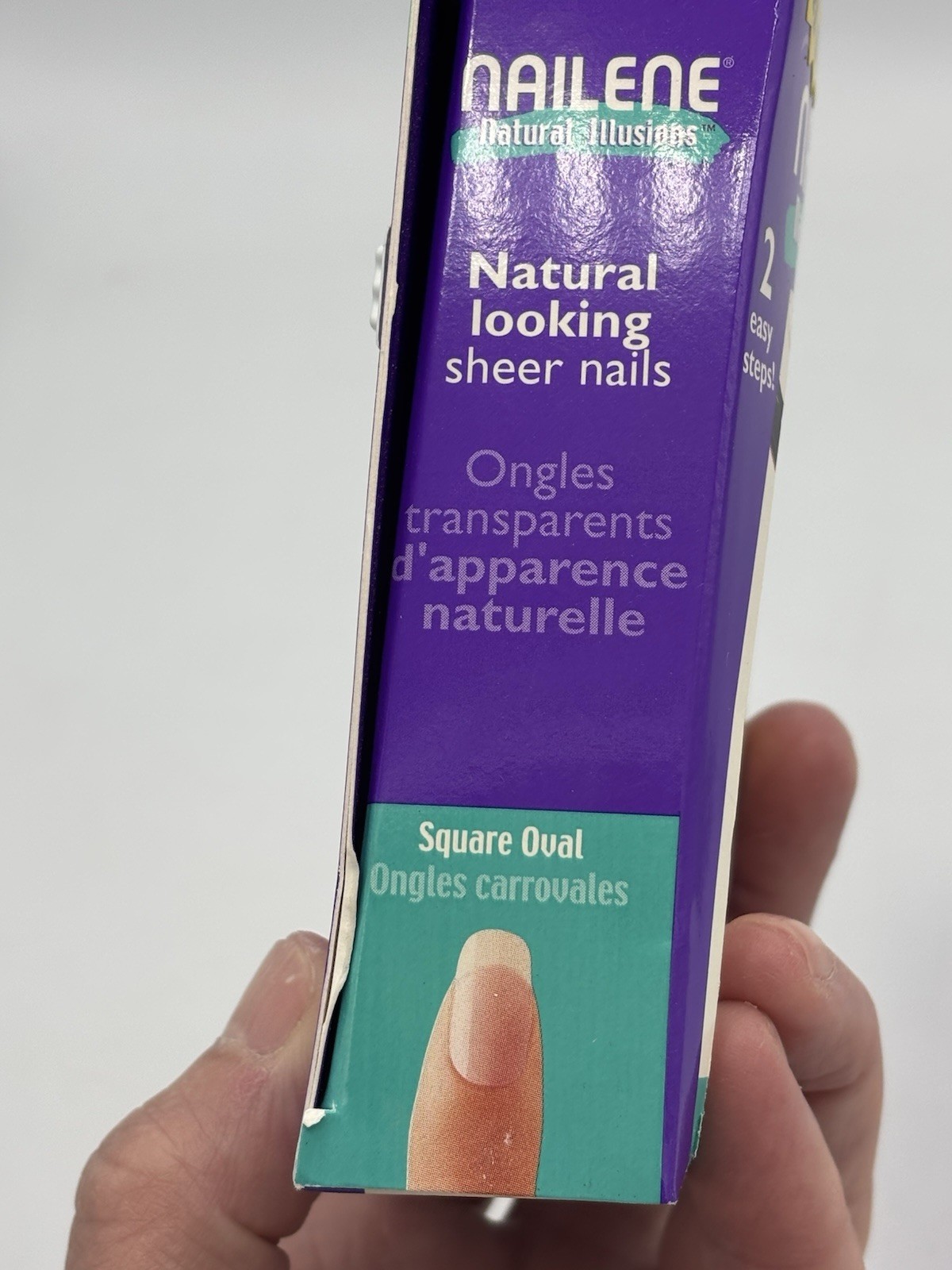 2 Packs New Nailene Square Oval Nail Kits Peel & Stick Natural Sheer Look