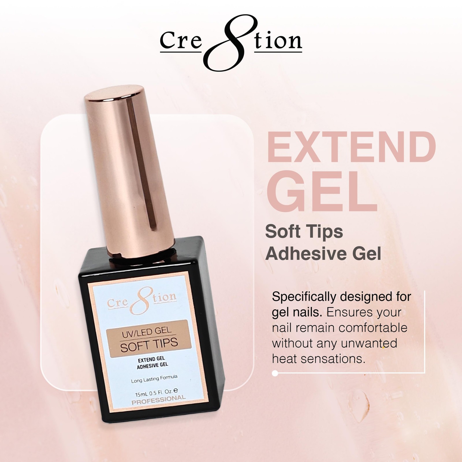 Extend Gel, Professional Soft Tips Adhesive Gel for Long-Lasting Nail Extensi…