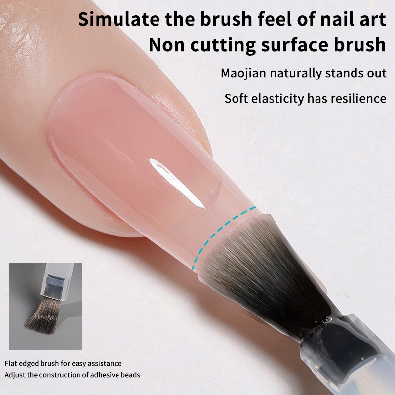 Double-Ended Solid Wood Pole With Nail Polish Replacement Plastic Brush