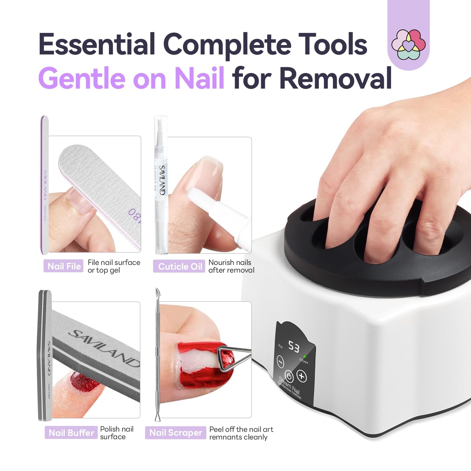 SAVILAND Nail Soaking Bowl: Bowl & Acetone Polish Black