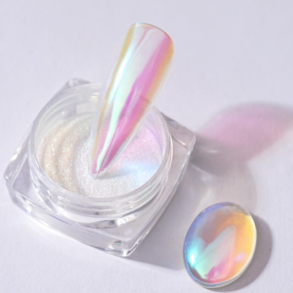 Mermaid Unicorn Chrome Nail Powder Aurora Iridescent Chrome Powders for Nails