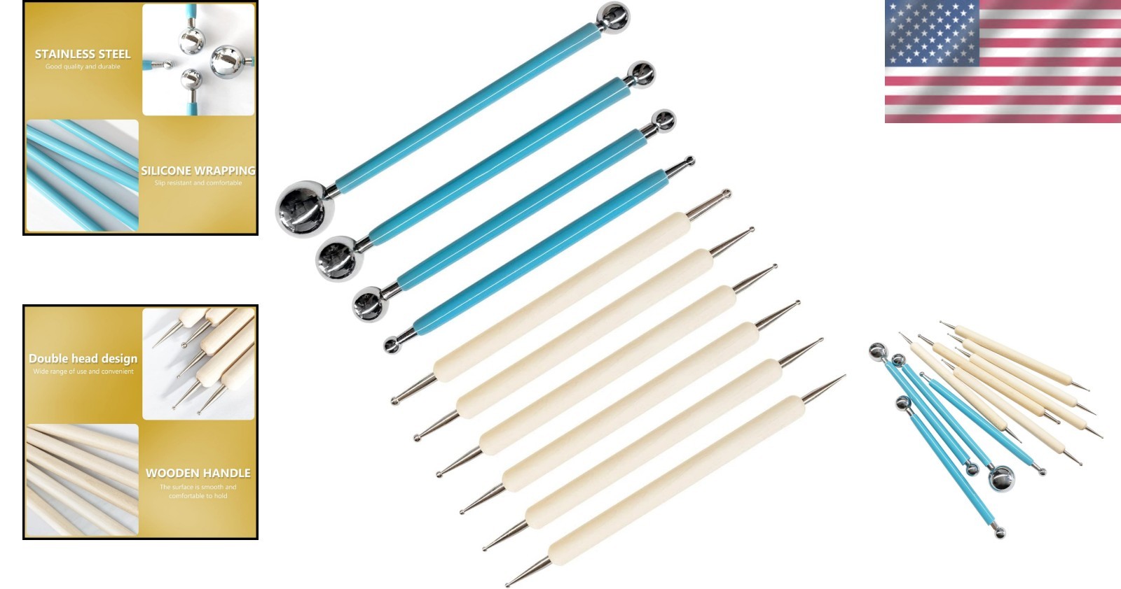 Durable 10Pcs Dotting Tools with 14 Diameters for Endless Artistic Expression