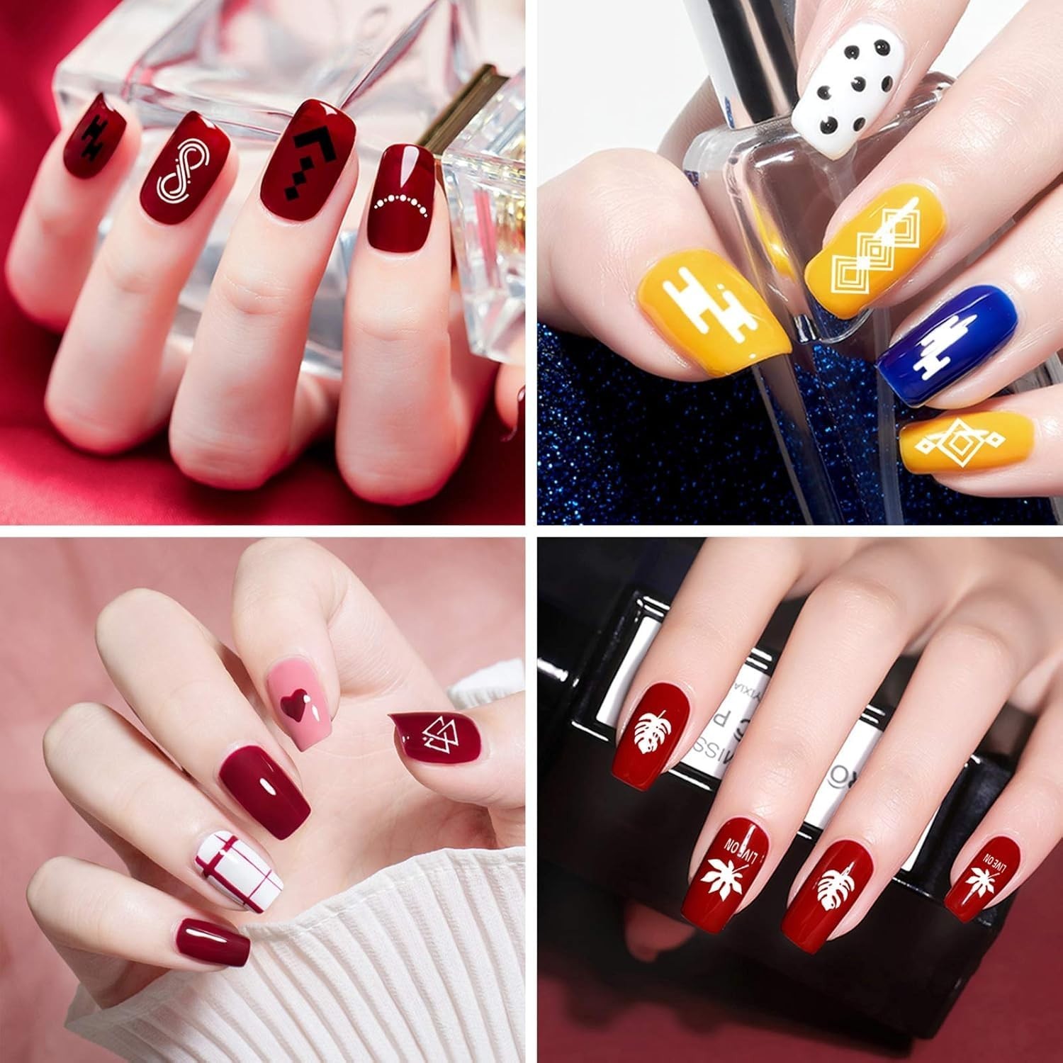 Stamping Nail Polish Gels, 12 Colors Stamping Gels 0.25 Fl Oz Soak off Printed G