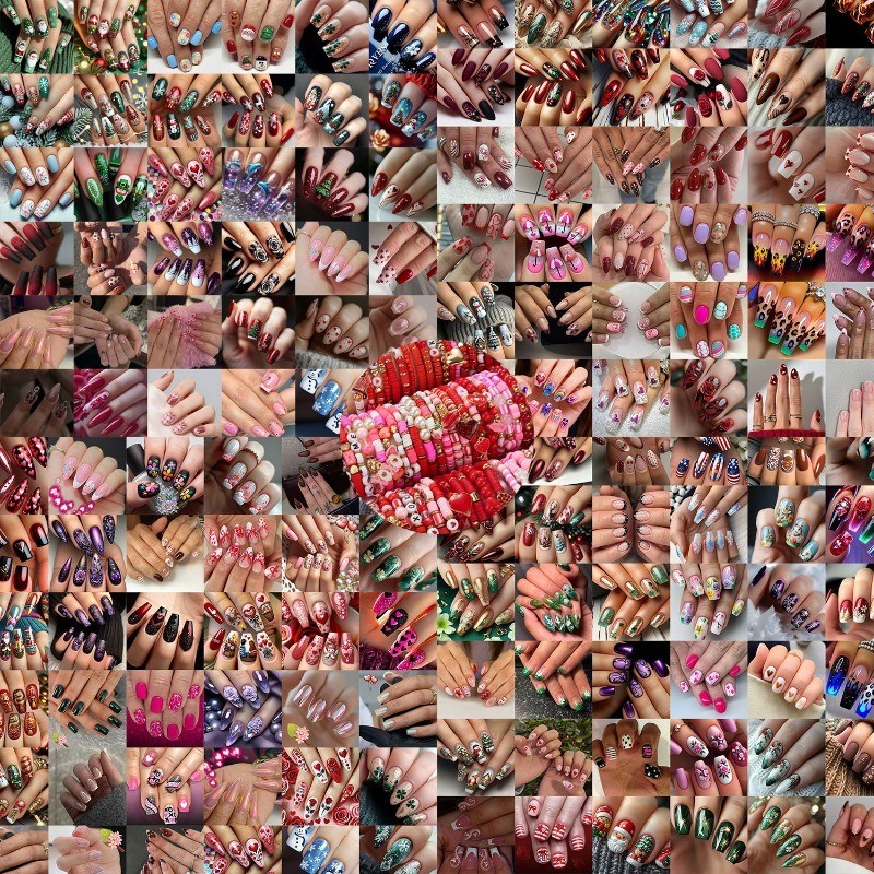 9 Boxes/216 Nails Randomly Combined, with 2000 Different Styles of Fake Nail Art