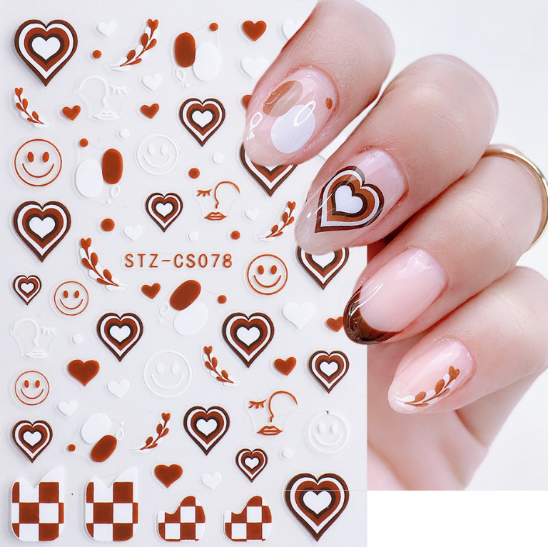 Nail Stickers Art Decal DIY Design Waterproof 3D Butterfly Heart Letters US NS7