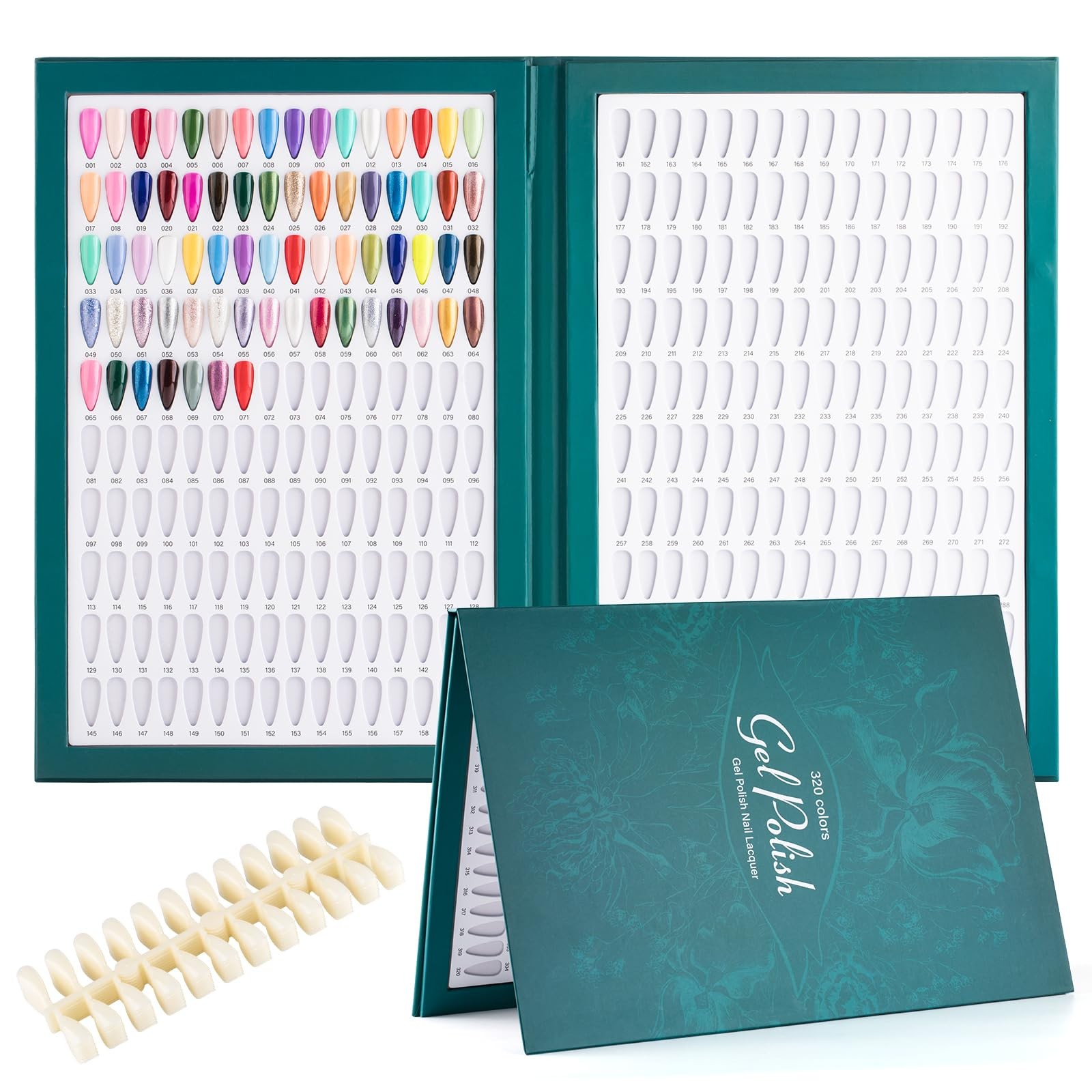 320 Nail Colors Chart Nail Gel Polish Display Book with 480 False Nail Tips P…