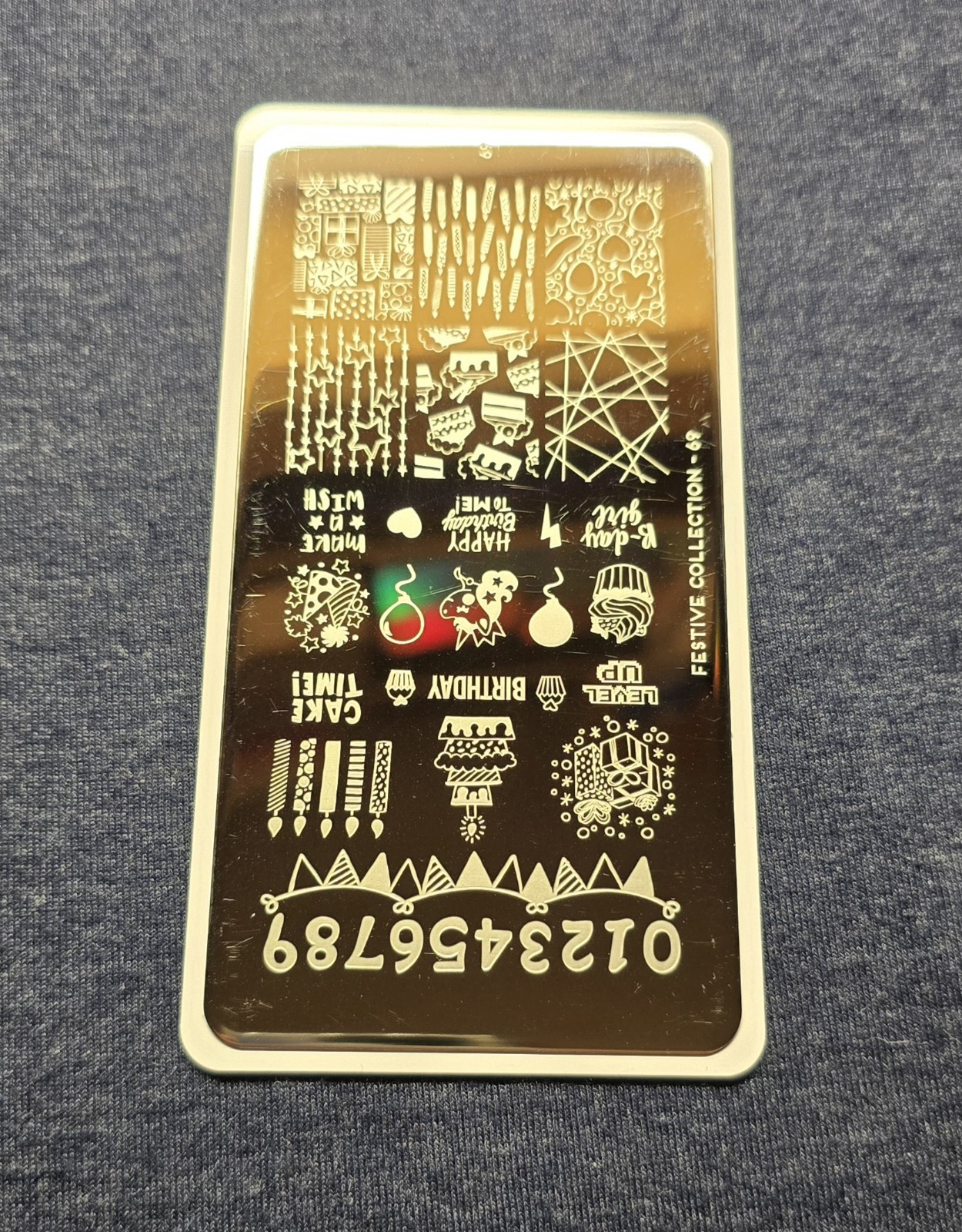 HTF MoYou London Festive Collection 69 Nail Stamp Plate Birthday Party New Year
