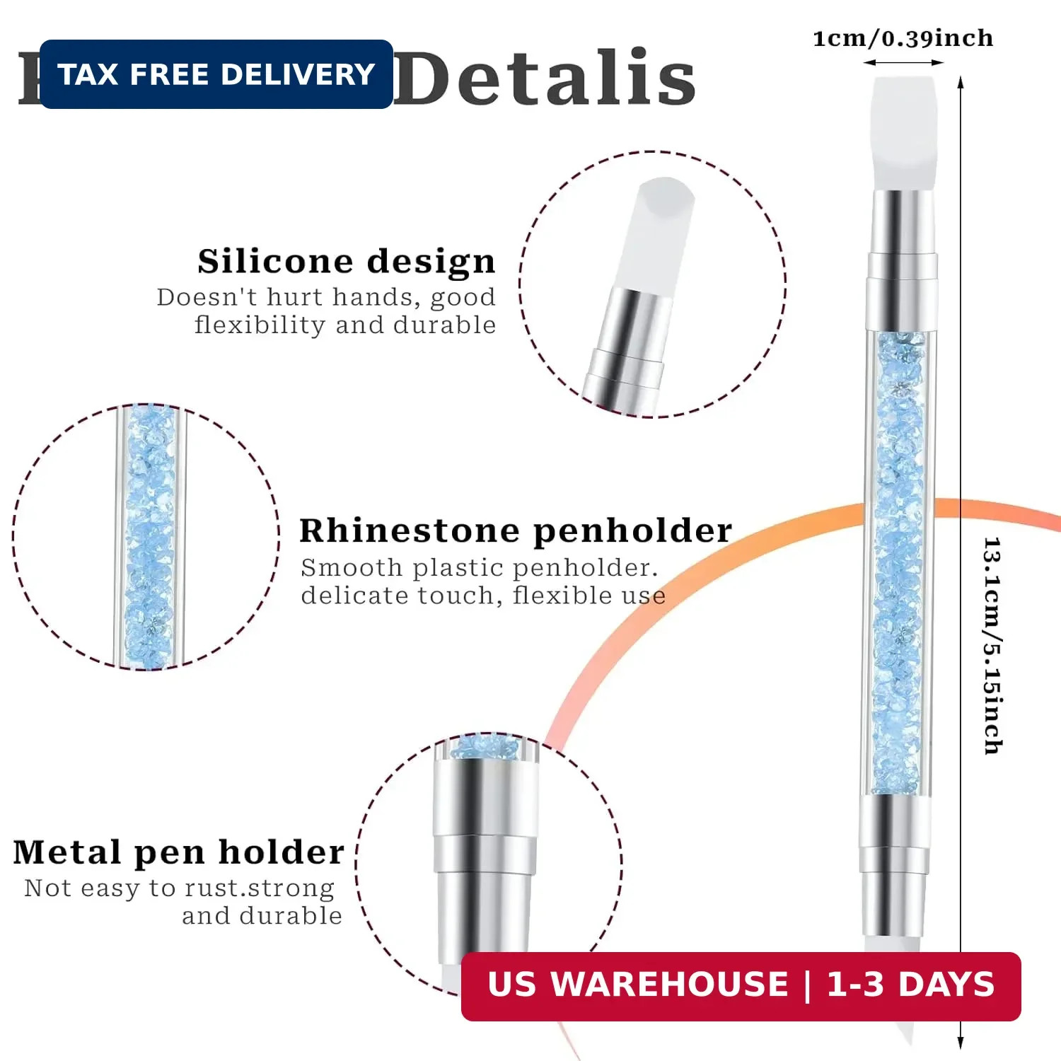 5 Pcs Nail Art Sculpture Pen Dual Tipped Silicone Nail Tools Nail Art Acrylic Pe