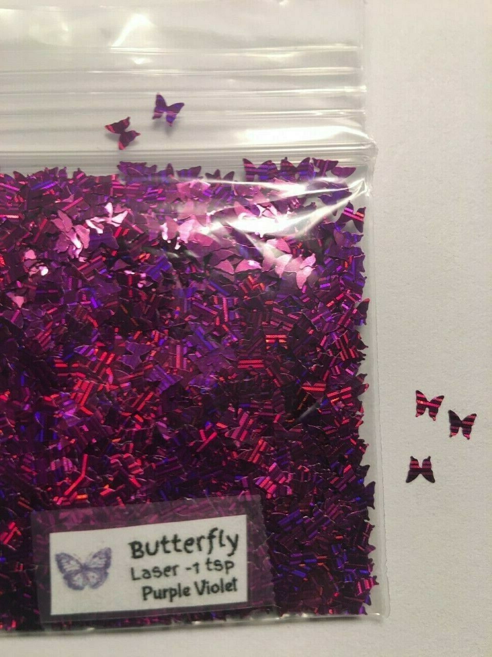 NEW Laser BUTTERFLY sharp (Purple Violet) Glitter 1tsp-4Nail Art Face Craft-US