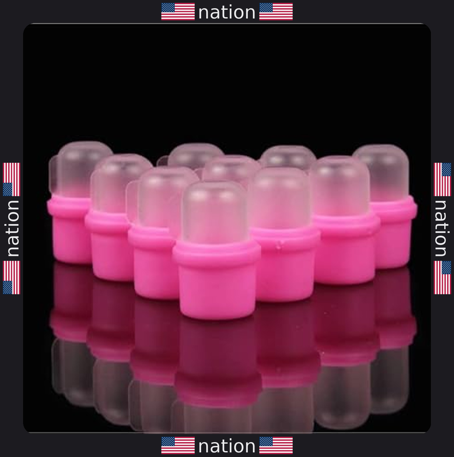 10 Pcs Pink Nail Soaker Caps for Acrylic & UV Gel Polish Removal