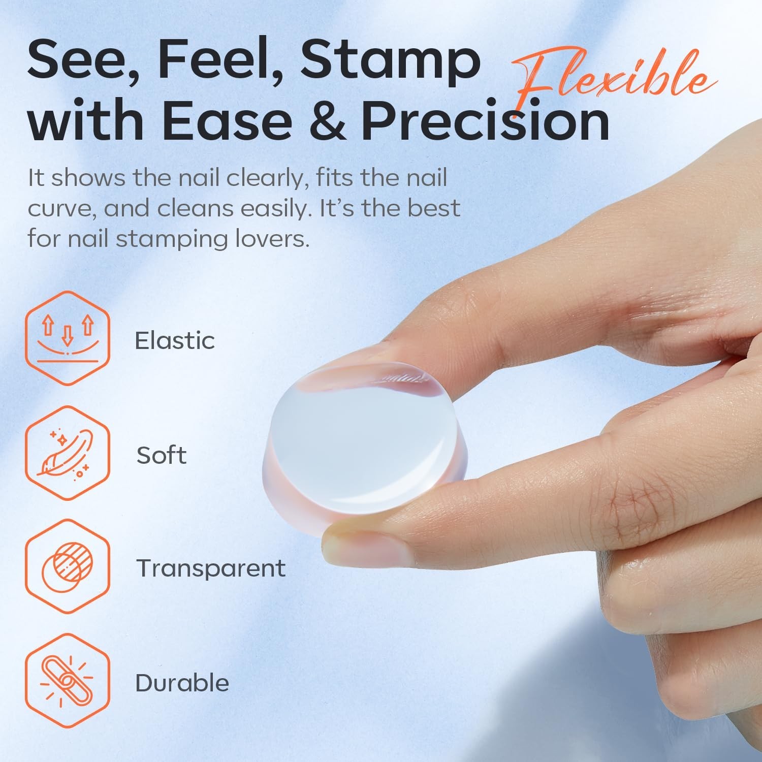 French Tip Tool- 6 Pcs Nail Stamp French Manicure Kit Suitable for DIY Togeth…