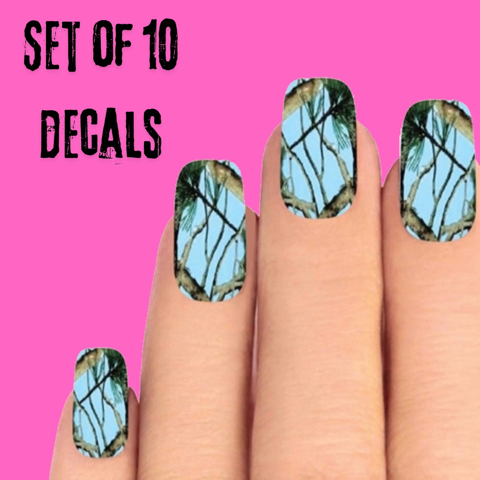 Full Nail Wraps Mossy Oak Camo Camouflage Waterslide Decals