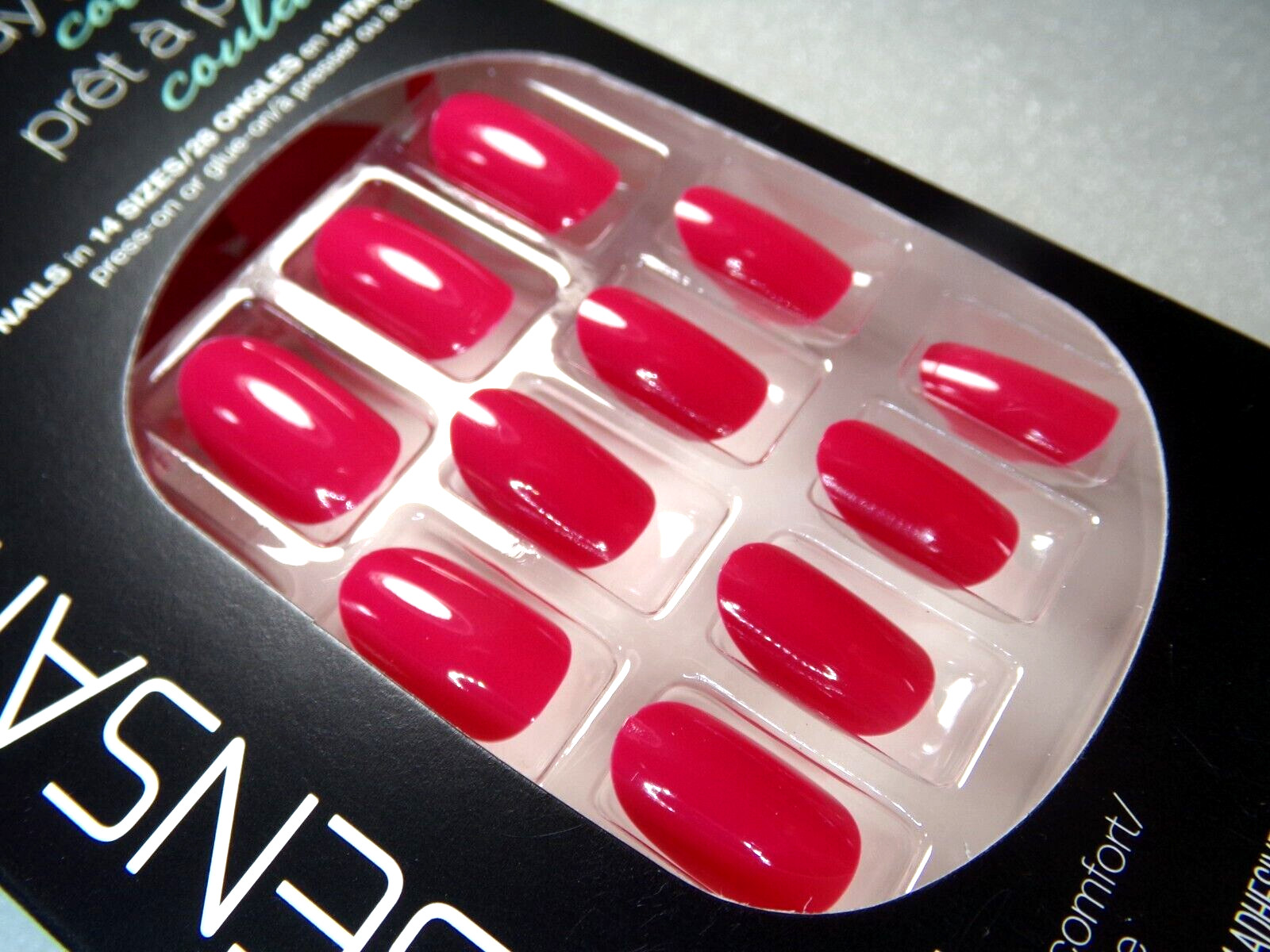 SensatioNAIL Nails, Glue on, Short Length, Pink, Oval shape