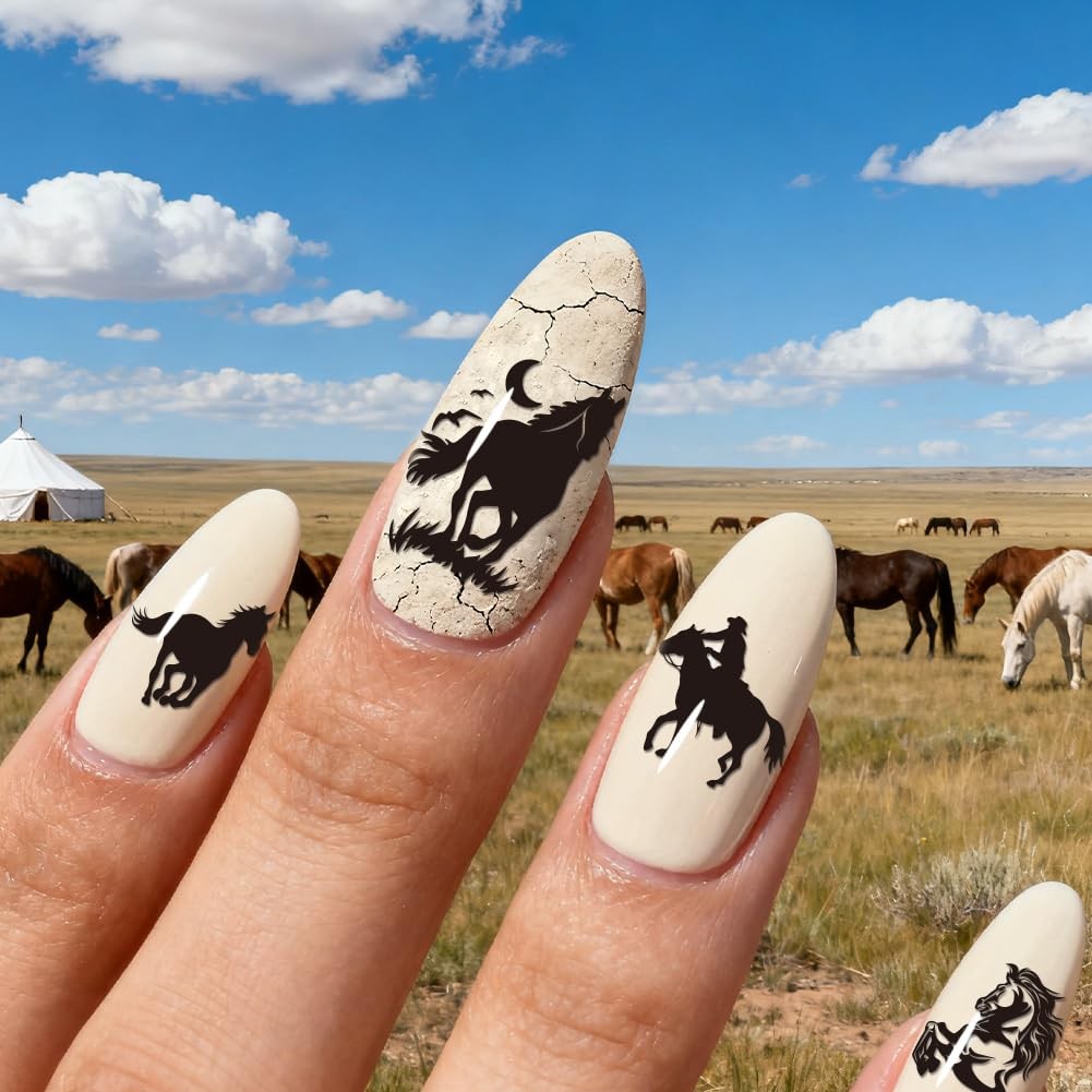 4pcs Horse Nail Stamping Plate Running Horse Nail Art Template Animals Nails …