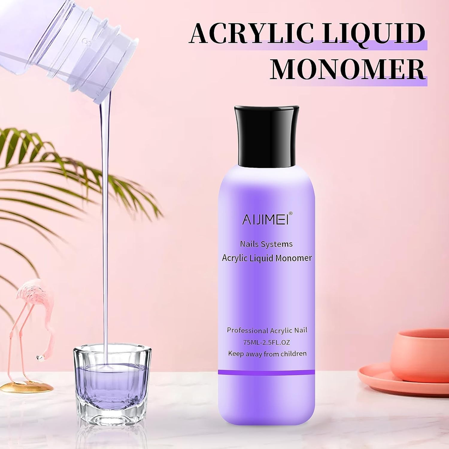 Acrylic Nail Liquid Monomer 75ml – Salon-Quality Adhesion & Non-Yellowing