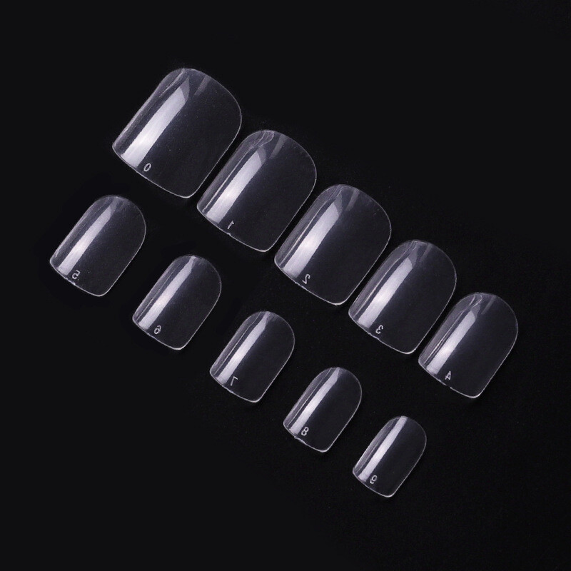 500 Pcs Round head Nail Art Tips Clear False Nails Art Tips Full Cover Manicure