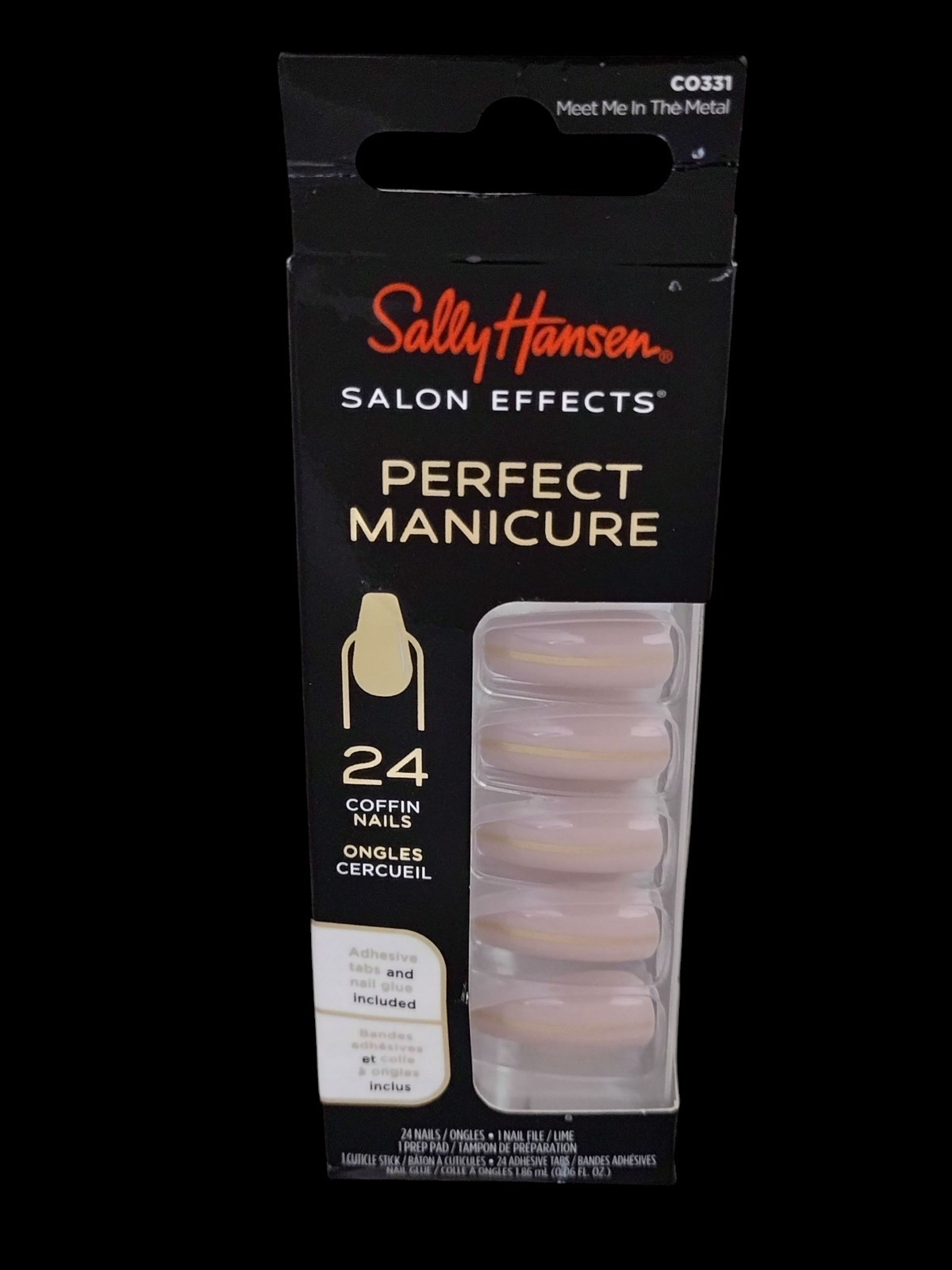 Sally Hansen SALON EFFECTS PERFECT MANICURE 24 COFFIN Nails MEET ME IN THE METAL