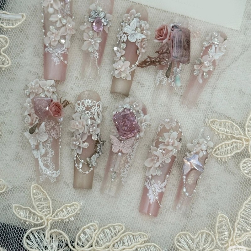 Easy Cleaning 3D Floral Nail Carving Mold For Nail Charm Accessory Crafting