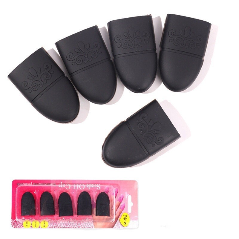 Removal Caps Remover Reusable Clips Fingertips Gel Polish Soak Nail Art Silicone