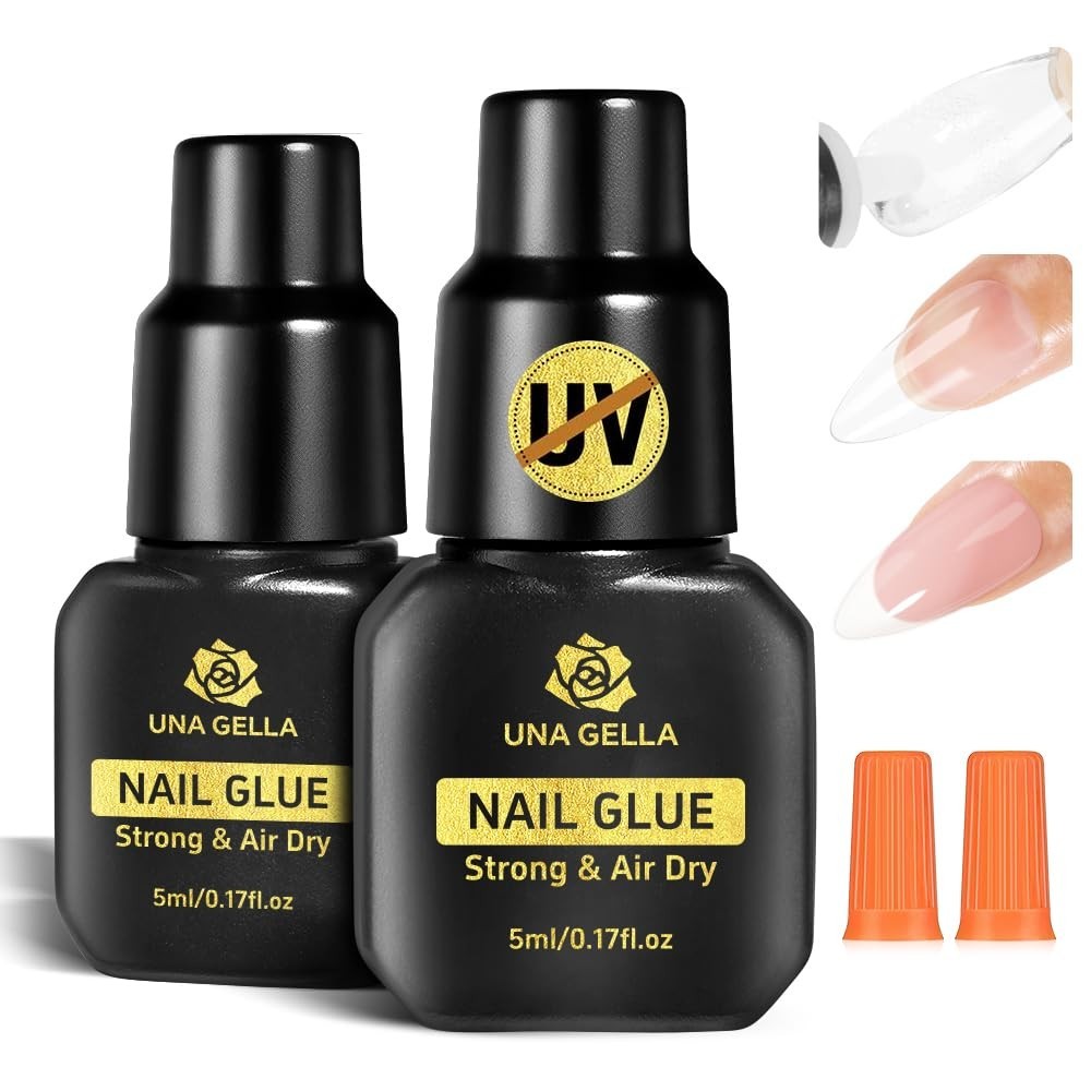 Professional Super Nail Glue – No Lamp Needed, 5ML*2 for Instant Nail Fixes