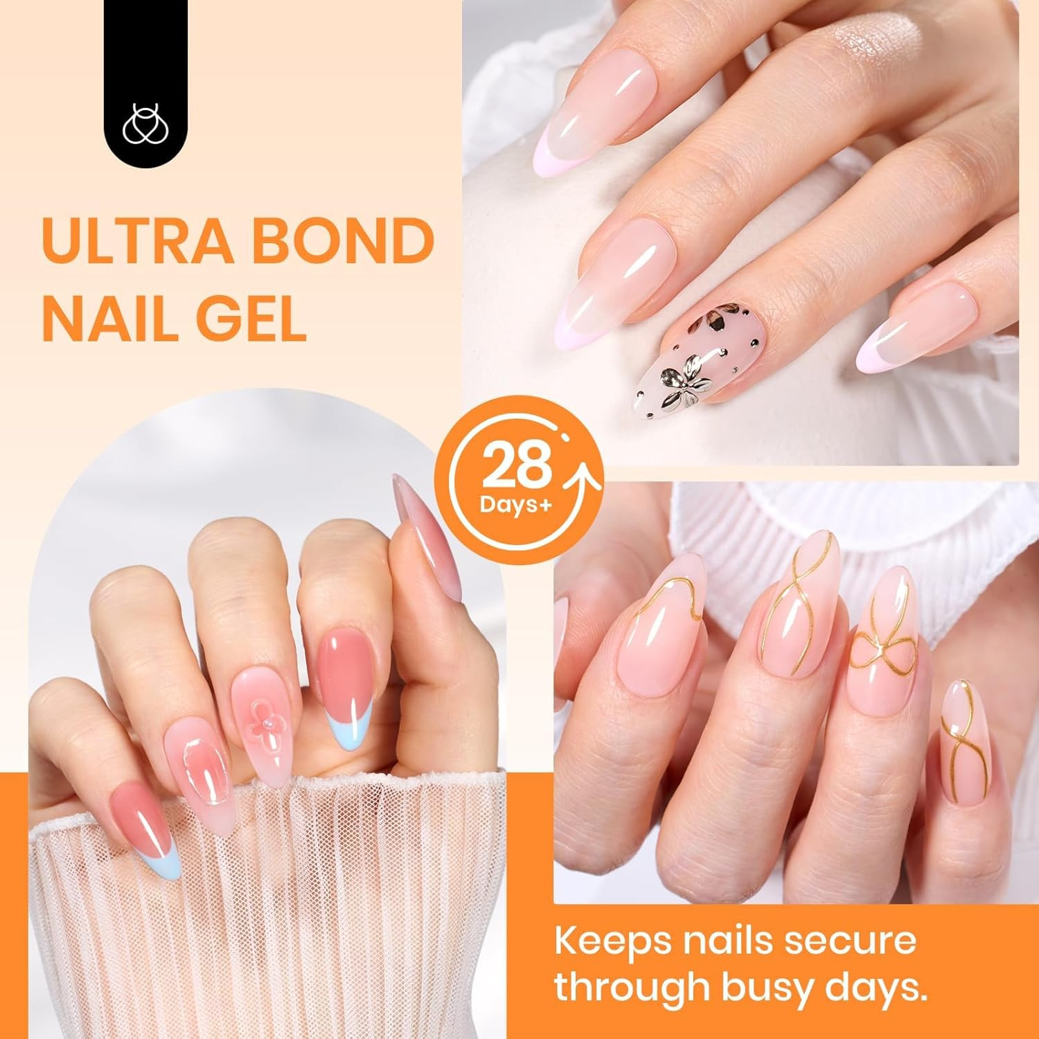 Beetles Nail Glue Gel Hands-Free, 20G Tipex Solid Nail Glue Gel for Acrylic Nail